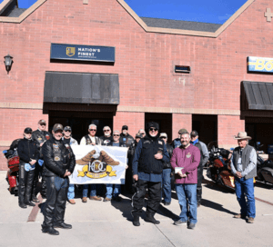 Yavapai Harley Owners Group stands with Site Director Nick Wood from Nation's Finest-Prescott
