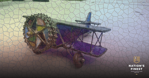 Navy Veteran Kenneth Gray's stained glass plane