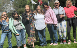 A group of women veterans stand together in Sacramento